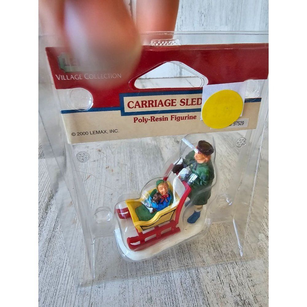 Lemax carriage sled mom child people village Xmas 2000 new